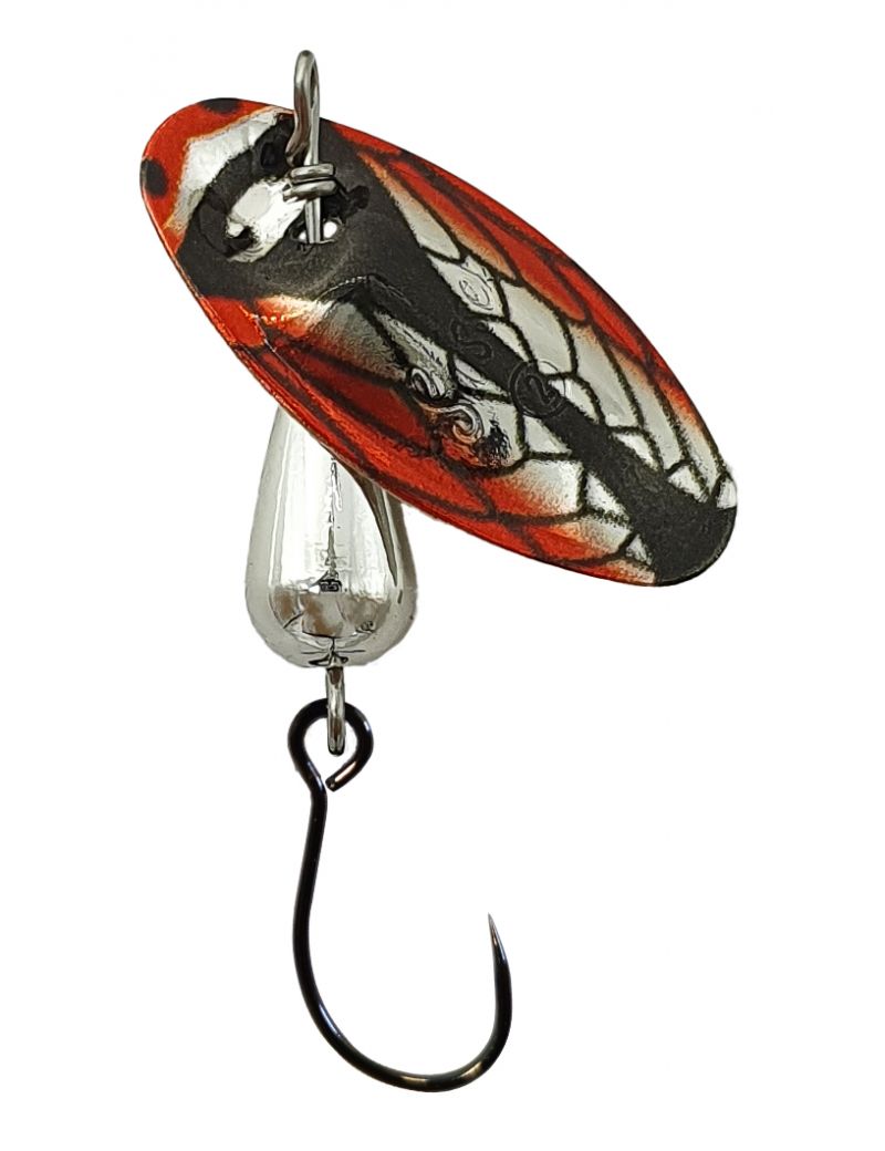 Cuiller Suissex Cicada Bug Shiny No Kill White/Red Cuiller Suissex Cicada Bug Shiny No Kill White/Red