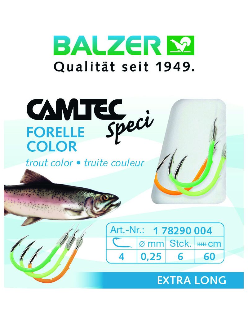Hameçons montés Balzer Trout Colour (x6)
